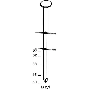 ALSAFIX Ringnut-Nagelrollen glatt C21 2,1 x 27 mm blank Drahtgebunden 16 Grad