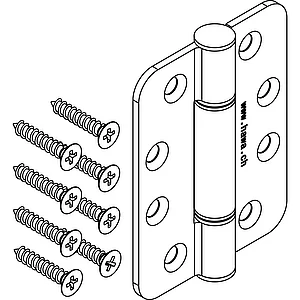 Scharnier HAWACenterfold/Variofold 80/H, m. Schwerlastlagern, Edelstahl