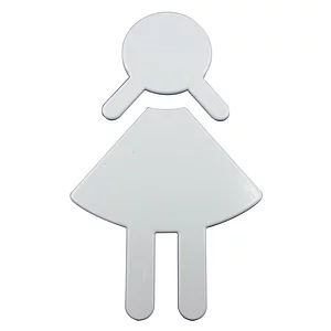 Symbol Frau selbstklebend, 87 x 150 mm, Nylon reinweiß