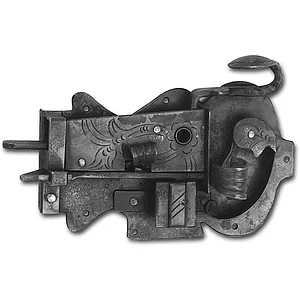 Rustikales Schlossset Wien, rechts, DM 120, Eisen verzinkt geschwärzt