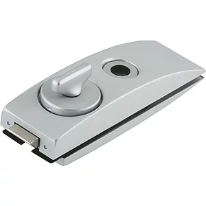 Schloss Studio Arcos WC m. Riegelolive, Glas 8 mm, silber eloxiert (24.206)