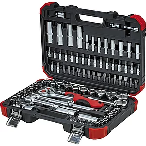 GEDORE RED Steckschlüssel-Satz 1/4" + 1/2" mit Umschaltknarren 94-teilig