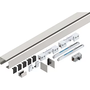 HELM GT-L 80 Beschlagset Glas 8-10,76 mm L=2000 mm Wandmontage Edelstahl-Effekt