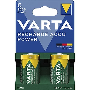 VARTA Batterie Recharge Akku Power HR14/C 1,2 Volt 3000 mAh (2 St)