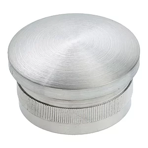 CROSO Rändelkappe gewölbt, ø 33,7 x 2,0 mm, Edelstahl geschliffen V2A