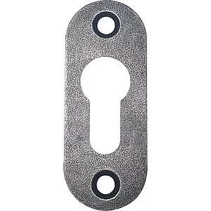 HALCÖ Zylinderrosette STUBAI, oval, 26 x 66 mm, verzinkt schwarz hell passiviert