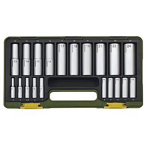 PROXXON Spezial Steckschlüssel-Satz mit Tiefbetteinsätzen 20-teilig