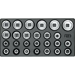 GEDORE Satz Steckschlüssel-Einsätze 1/2" 1500 ES-19 IS in 1/3 ES-Modul 26-teilig