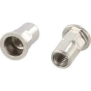 Blindnietmutter Flachkopf M 4x 11.5 Teilsechskantschaft offen, Edelstahl A2