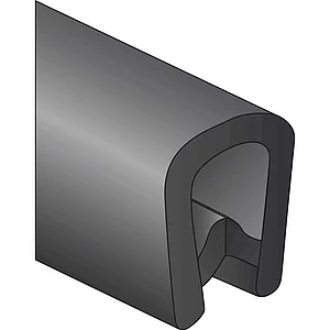 Kantenschutzprofil 9,5x6,5mm Rolle 50 m, Kunststoff schwarz