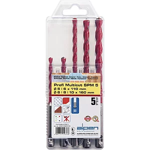 ALPEN HM-Universalbohrer-Satz Profi-Multicut SDS-Plus 5-10 mm 5-teilig