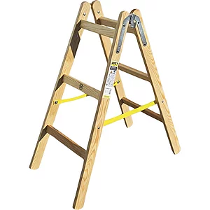 JUST Holz Stehleiter Sprossen=3 Länge=1,06 m mit Gurt