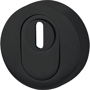 MARCHESI Zylinderrosette außen rund, Kernziehschutz, schwarz pulverbeschichtet