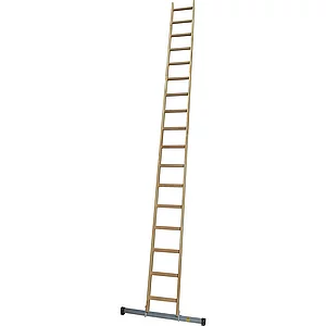 JUST Holz Sprossen-Anlegeleiter Sprossen=17 Länge=5,2 m mit Querfuß