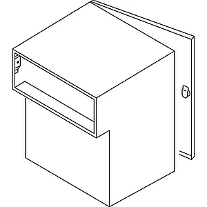 RENZ Durchwurfbriefkasten gerade,300x330x205 mm,Mauerstärke 225mm,Stahl verzinkt