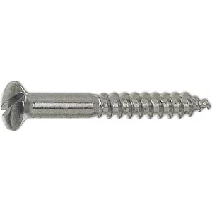 DIN95 4.0 x 50 Messing verchromt Holzschraube Linsensenkkopf mit Schlitz