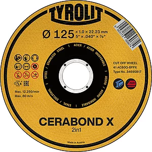 TYROLIT Trennscheibe gerade Cerabond X Premium*** 125 x 1,6 mm 2in1 Form 41