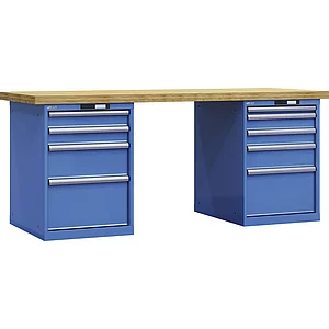 LISTA Werkbank 27x36E Multiplex 2000x750x840mm KEY Lock RAL5012 9 Laden 75kg