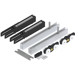 HELM 140 Beschlagset Holz minimale Einbauhöhe mit Einzugsdämpfung beidseitig
