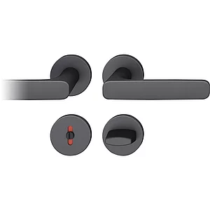 FSB Drückergarnitur 12 1289 ASL auf Rosette WC DIN, schwarz matt