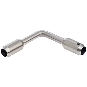 CROSO Eckverbinder 90° mit Bohrung ø 12,2 mm,Edelstahl geschliffen V2A