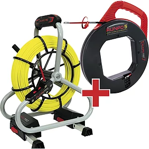 RUNPOTEC Kabeleinziehgerät Set RUNPO5 + Glasfaserstab 60m