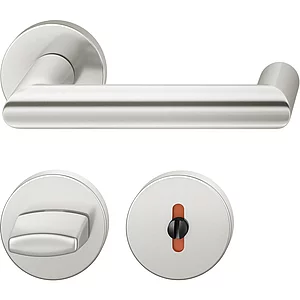 FSB Drückergarnitur 12 1016 ASL auf Rosette WC, silber eloxiert