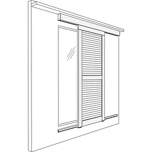 Grundgarnitur HAWA-Frontslide 60/A, Schiebeladenb. mind. 400 mm, Stärke 28-45 mm