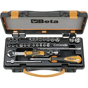 BETA Steckschlüssel-Satz 900/C24 1/4"vierkant mit Umschaltknarre 30-teilig