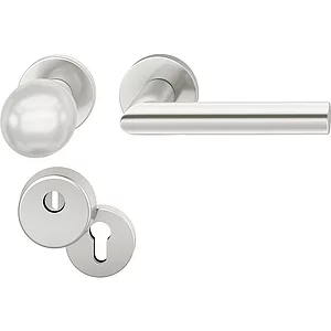 FSB Haustürwechselgarnitur 12 1076 mit Kernziehschutz, Aluminium silber eloxiert