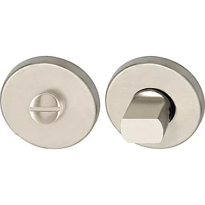 MARCHESI WC - Rosette ø 50, H: 7 mm, Schlitzkopf u. Drehknopf, Edelstahl matt