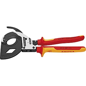 KNIPEX VDE-Kabelschneider 3-Gang Ratschenprinzip Länge 320mm für Kabel ø 60 mm