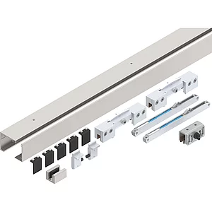 HELM GT-L 80 Beschlagset Glas 8-10,76 mm L=2000mm Deckenmontage Edelstahl-Effekt