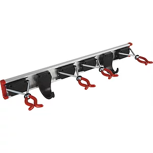 BRUNS Alu-Gerätehalterschiene mit 4 Haltern und 2 Haken 500 mm