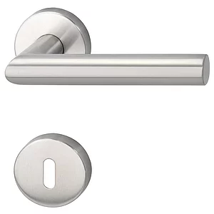 Drückergarnitur GEHRUNG - auf Rosette BB, 38 - 45, Edelstahl matt