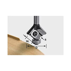 FESTOOL Wendeplatten-Abrundfräser HW Radius 1 mm