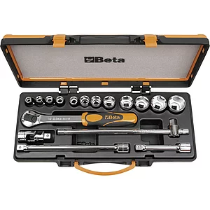 BETA Steckschlüssel-Satz 920A/C12X 1/2"vierkant mit Umschaltknarre 17-teilig