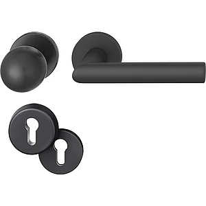 FSB Haustürwechselgarnitur 12 1076, Aluminium schwarz matt