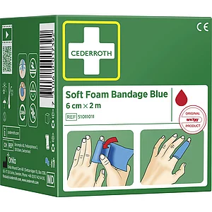 CEDERROTH Soft Foam Bandage Rolle Farbe blau Länge 200 cm Breite 6 cm