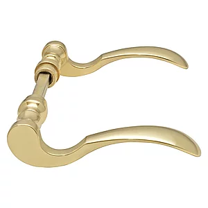 MARCHESI Drückerpaar LÖFFELFORM - Messing poliert