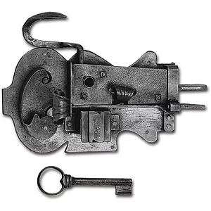 Rustikales Schlossset ULM, links, DM 120, Eisen verzinkt geschwärzt