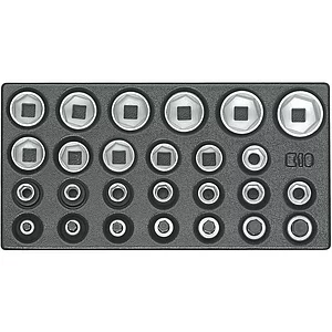 GEDORE Satz Steckschlüssel-Einsätze 1/2" 1500 ES-19 in 1/3 ES-Modul 26-teilig