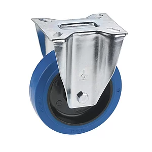 DÖRNER + HELMER Bockrolle Elastik blau Platte 100 mm 150 kg