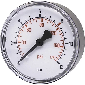 ELMAG Druckluft Manometer 40 mm 0 - 10 bar mit Außengewinde hinten 1/8"