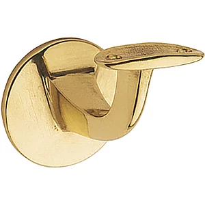 Handlaufträger mit gewölbter Auflage, Wandabstand 65mm, Messing poliert