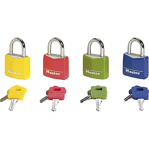 MASTER LOCK Vorhangschloss Vinyl verschiedensperrend, Breite 30 mm, bunt, SB