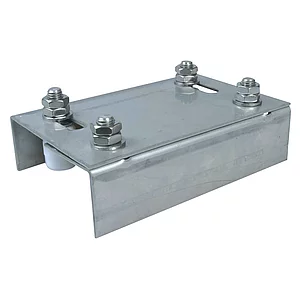 Torführung verstellbar mit 4 Kunststoffrollen ø 42 mm, Stahl verzinkt