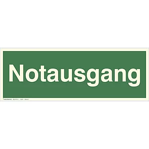Fluchtwegschild Notausgang Schriftzug 300 x 105 mm