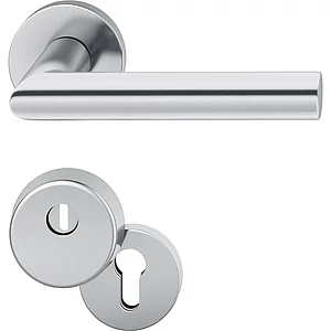 FSB Haustürdrückergarnitur 12 1076 mit Kernziehschutz, Edelstahl matt