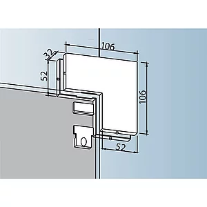 Winkelverbindung PT 60, Glas 10 mm, Edelstahl (03.150)